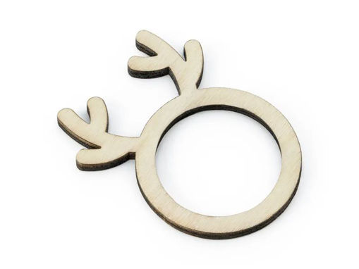 Picture of WOODEN NAPKIN RINGS REINDEERS WOOD DIAMETER 4CM